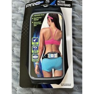 PRO Strength Active Waistband Money Belt Smartphone Holder w/Key Pocket Black